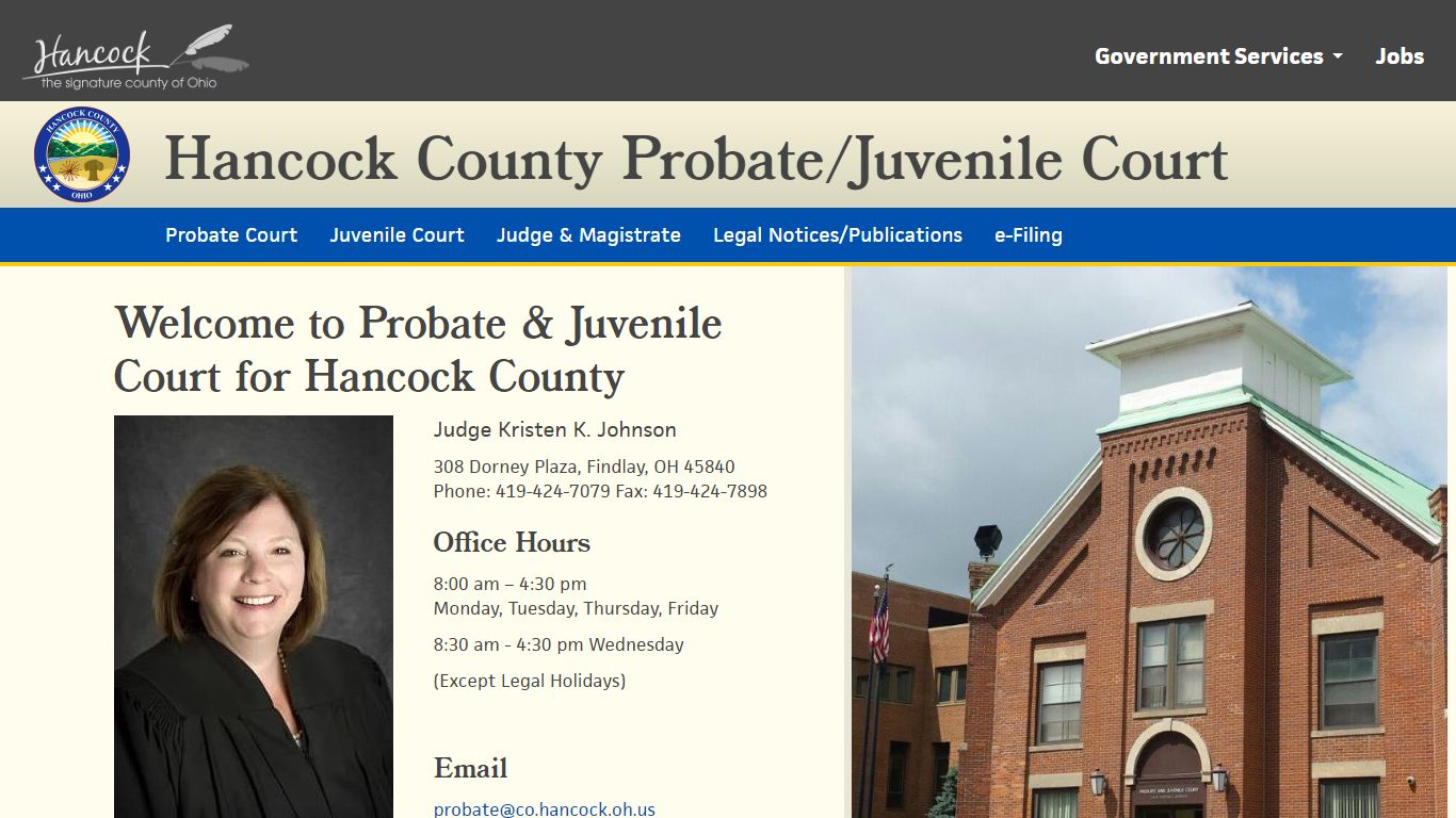 Probate/Juvenile Court - Hancock County, Ohio